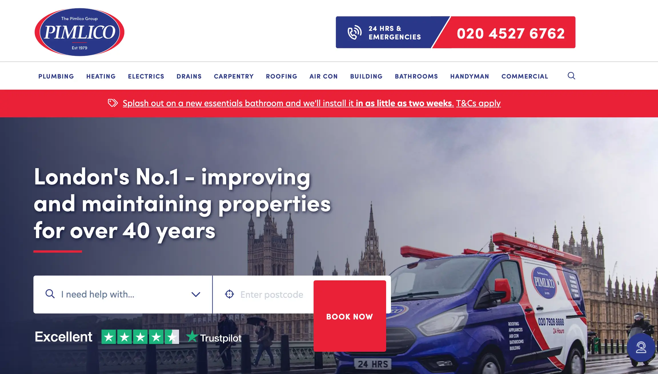 Pimblico Plumbers - Plumbing Web Design Example