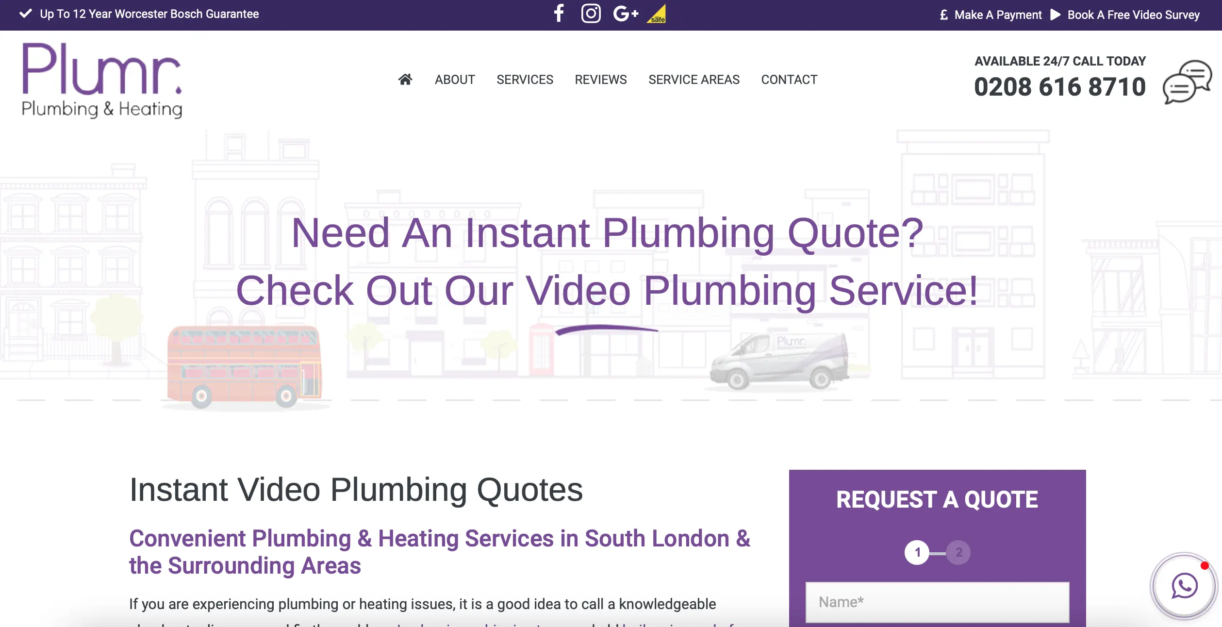 Plumr Plumbing and Heating Design Website